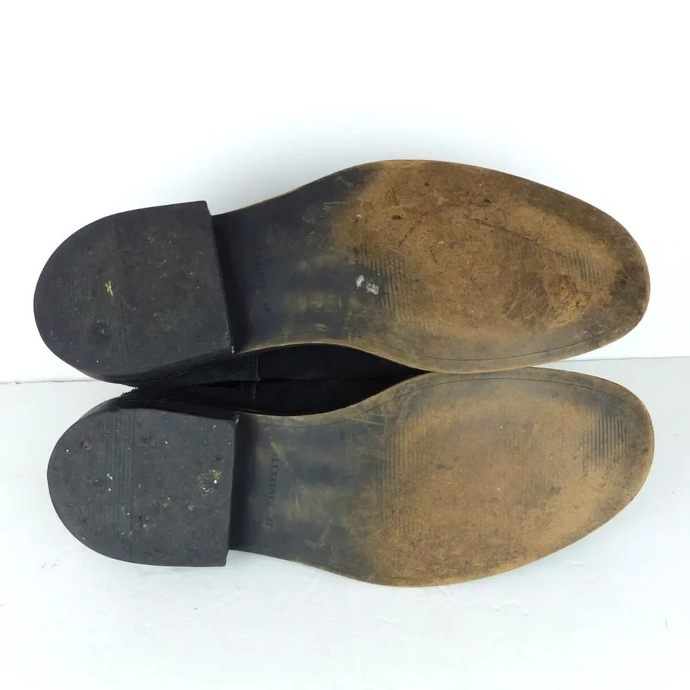 All Saints Chelsea Boots Men 12 US 45 Black Rook Suede Leather Pull On Rock - Picture 8 of 12